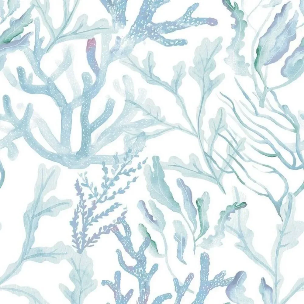 28 sq ft Coral Reef Removable Peel and Stick Wallpaper Aqua Blue